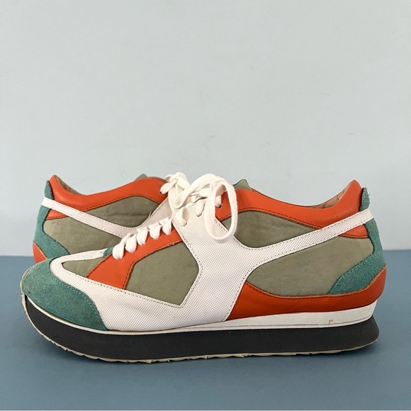 MM6 Maison Martin‎ Margiela Neo Colorblock Low Top Green Orange White Sneakers - Picture 2 of 8